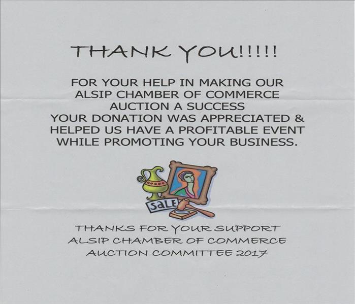 A thank you letter from a chamber of commerce on white paper